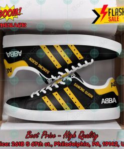 ABBA Pop Band Dancing Queen Yellow Stripes Style 2 Custom Adidas Stan Smith Shoes