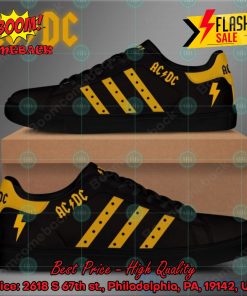acdc rock band yellow stripes style 1 custom adidas stan smith shoes 2 NFO8v