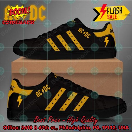 ACDC Rock Band Yellow Stripes Style 1 Custom Adidas Stan Smith Shoes