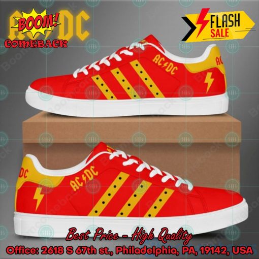 ACDC Rock Band Yellow Stripes Style 2 Custom Adidas Stan Smith Shoes