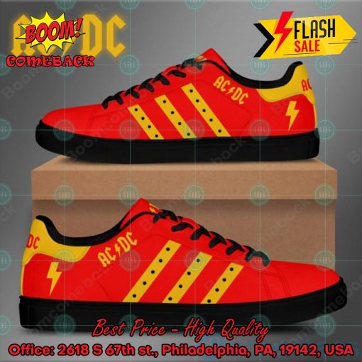 ACDC Rock Band Yellow Stripes Style 2 Custom Adidas Stan Smith Shoes