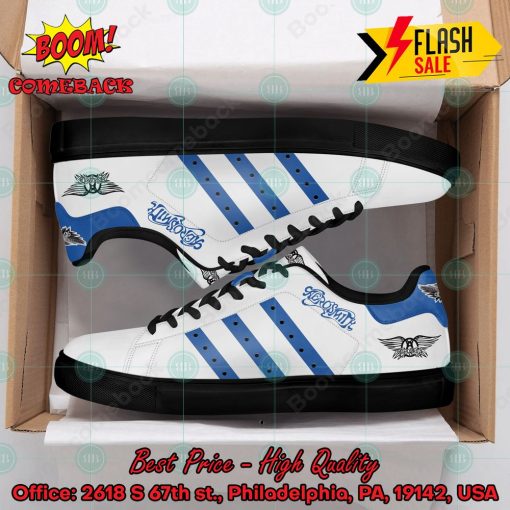 Aerosmith Rock Band Blue Stripes Style 1 Custom Adidas Stan Smith Shoes