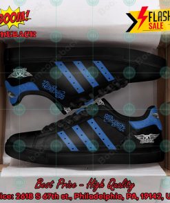 aerosmith rock band blue stripes style 2 custom adidas stan smith shoes 2 LCuQT