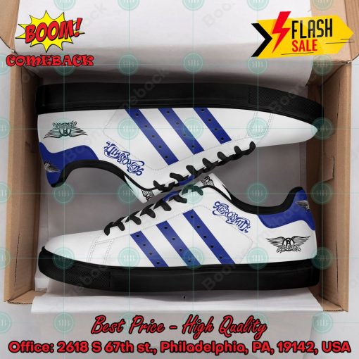 Aerosmith Rock Band Navy Stripes Style 1 Custom Adidas Stan Smith Shoes
