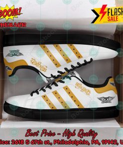 aerosmith rock band yellow stripes style 1 custom adidas stan smith shoes 2 XeVRY