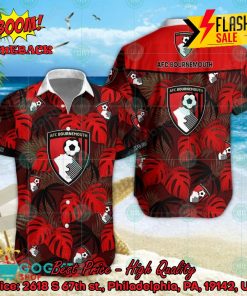 AFC Bournemouth FC Big Logo Tropical Leaves Hawaiian Shirt And Shors
