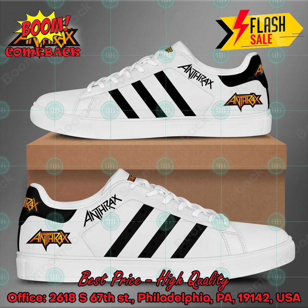 Anthrax Metal Band Black Stripes Style 2 Custom Stan Smith Shoes