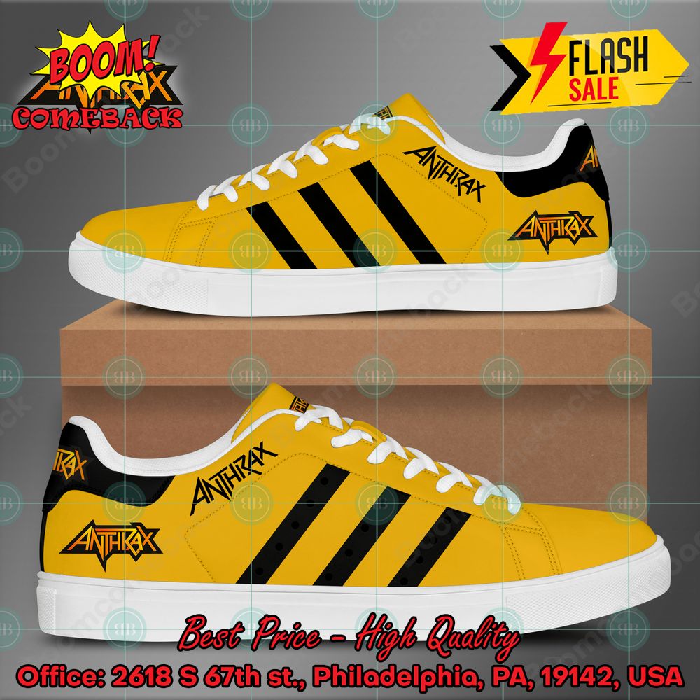 Anthrax Metal Band Black Stripes Style 3 Custom Stan Smith Shoes