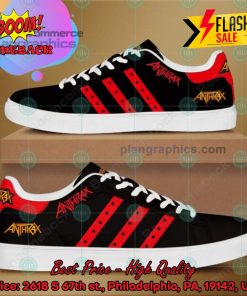 Anthrax Metal Band Red Stripes Custom Adidas Stan Smith Shoes