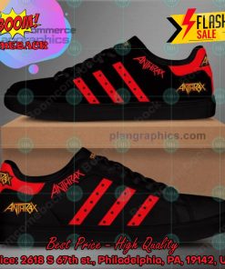 Anthrax Metal Band Red Stripes Custom Adidas Stan Smith Shoes