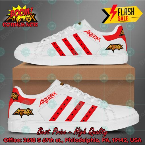 Anthrax Metal Band Red Stripes Style 2 Custom Stan Smith Shoes