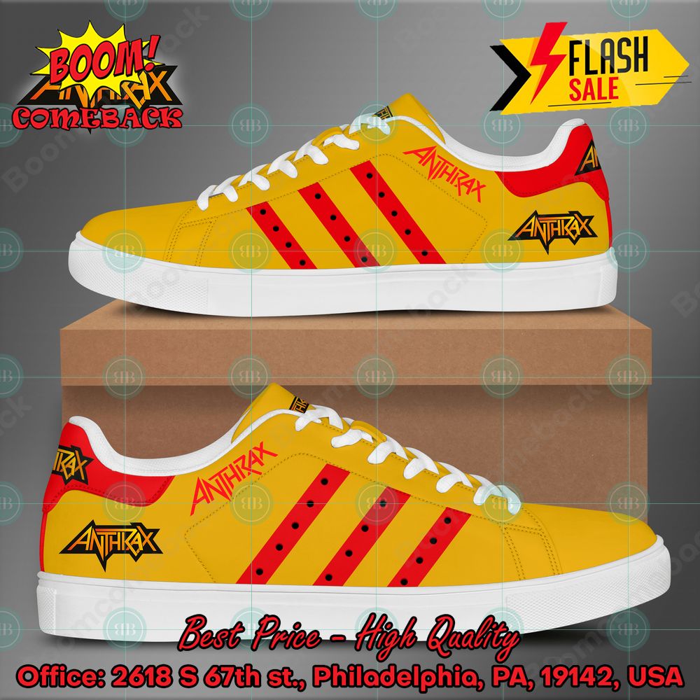 Anthrax Metal Band Red Stripes Style 3 Custom Stan Smith Shoes
