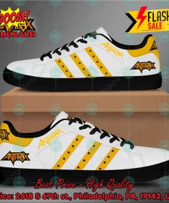 anthrax metal band yellow stripes style 1 custom stan smith shoes 2 Z55TT