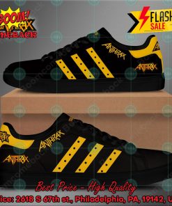 anthrax metal band yellow stripes style 2 custom stan smith shoes 2 xHqPY