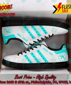 Aphex Twin Ligh Blue Stripes Custom Adidas Stan Smith Shoes