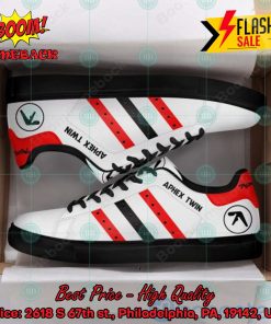 Aphex Twin Red And Black Stripes Custom Adidas Stan Smith Shoes