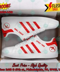 Aphex Twin Red Stripes Custom Adidas Stan Smith Shoes