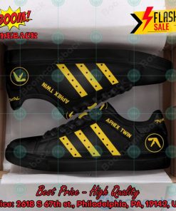 Aphex Twin Yellow Stripes Custom Adidas Stan Smith Shoes