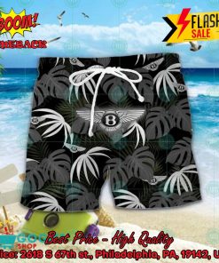 bentley big logo tropical leaves hawaiian shirt and shorts 2 H49Gy