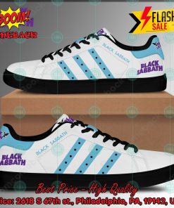 Black Sabbath Heavy Metal Band Aqua Blue Stripes Custom Adidas Stan Smith Shoes