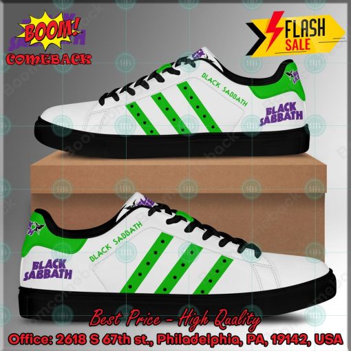 Black Sabbath Heavy Metal Band Green Stripes Style 1 Custom Adidas Stan Smith Shoes