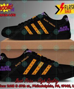 black sabbath heavy metal band orange stripes custom adidas stan smith shoes 2 FzKjA