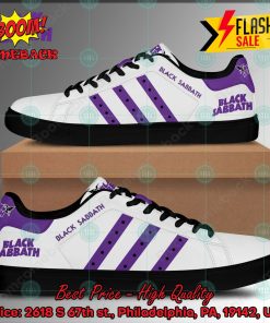 Black Sabbath Heavy Metal Band Purple Stripes Custom Adidas Stan Smith Shoes