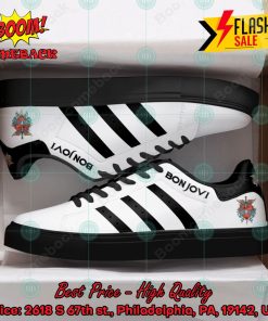 Bon Jovi Hard Rock Band Black Stripes Custom Adidas Stan Smith Shoes