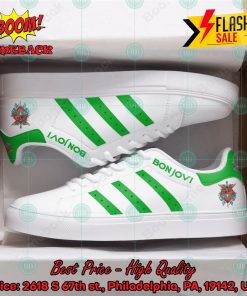 Bon Jovi Hard Rock Band Green Stripes Custom Adidas Stan Smith Shoes
