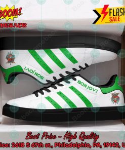 Bon Jovi Hard Rock Band Green Stripes Custom Adidas Stan Smith Shoes