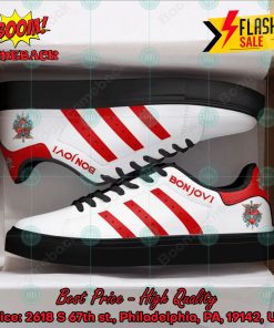 Bon Jovi Hard Rock Band Red Stripes Custom Adidas Stan Smith Shoes