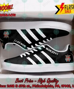Bon Jovi Hard Rock Band White Stripes Style 1 Custom Adidas Stan Smith Shoes