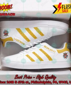 Bon Jovi Hard Rock Band Yellow Stripes Custom Adidas Stan Smith Shoes