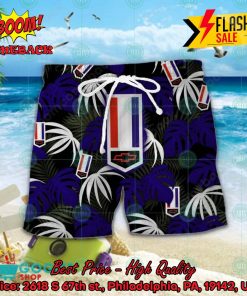 chevrolet camaro big logo tropical leaves hawaiian shirt and shorts 2 iFM8b