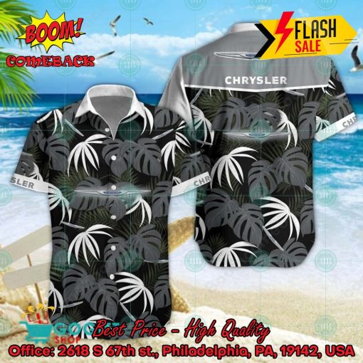 Chrysler Big Logo Tropical Leaves Hawaiian Shirt And Shorts