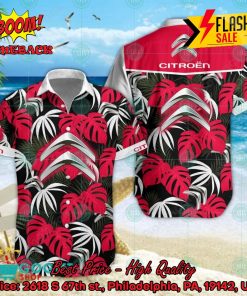 Citroen Big Logo Tropical Leaves Hawaiian Shirt And Shorts