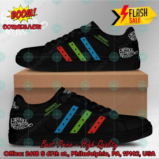 Creedence Clearwater Revival Rock Band Blue Green Red Stripes Style 1 Custom Adidas Stan Smith Shoes