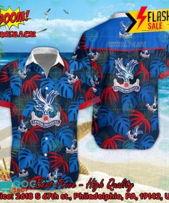 Crystal Palace FC Big Logo Tropical Leaves Hawaiian Shirt And Shors