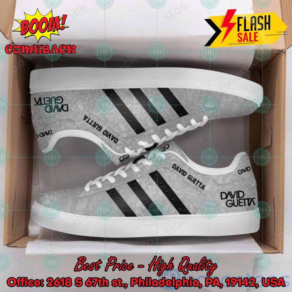 David Guetta DJ Black Stripes Style 2 Custom Adidas Stan Smith Shoes