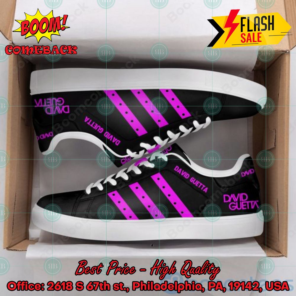 David Guetta DJ Purple Stripes Custom Adidas Stan Smith Shoes