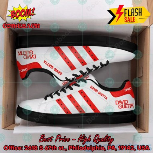 David Guetta DJ Red Stripes Custom Adidas Stan Smith Shoes