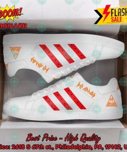 Def Leppard Hard Rock Band Red Stripes Style 1 Custom Adidas Stan Smith Shoes
