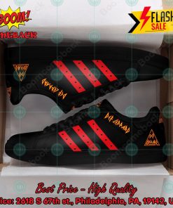 Def Leppard Hard Rock Band Red Stripes Style 2 Custom Adidas Stan Smith Shoes