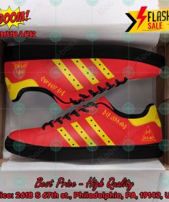 def leppard hard rock band yellow stripes custom adidas stan smith shoes 2 mNM11