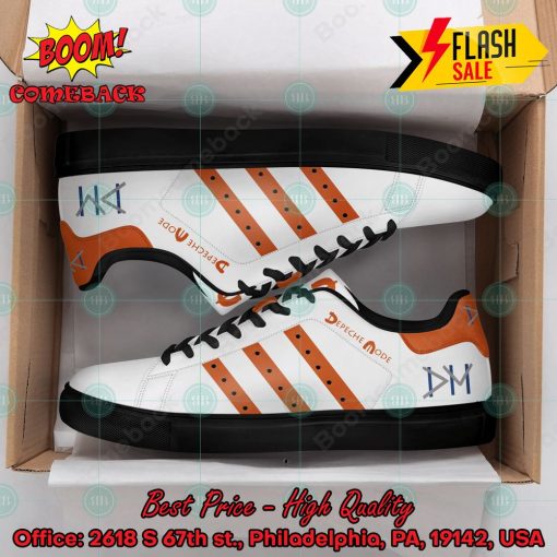 Depeche Mode Electronic Band Orange Stripes Style 1 Custom Adidas Stan Smith Shoes