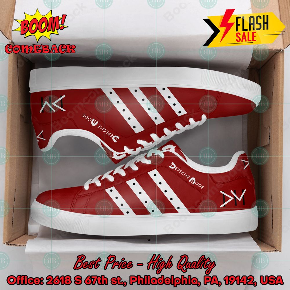 Depeche Mode Electronic Band White Stripes Style 2 Custom Adidas Stan Smith Shoes
