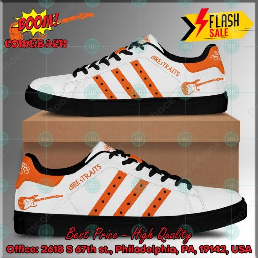 Dire Straits Rock Band Orange Stripes Style 1 Custom Adidas Stan Smith Shoes