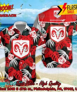 Dodge Big Logo Tropical Leaves Hawaiian Shirt And Shorts