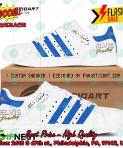 Elvis Presley Blue Stripes Style 1 Custom Adidas Stan Smith Shoes