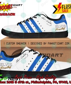 Elvis Presley Blue Stripes Style 1 Custom Adidas Stan Smith Shoes